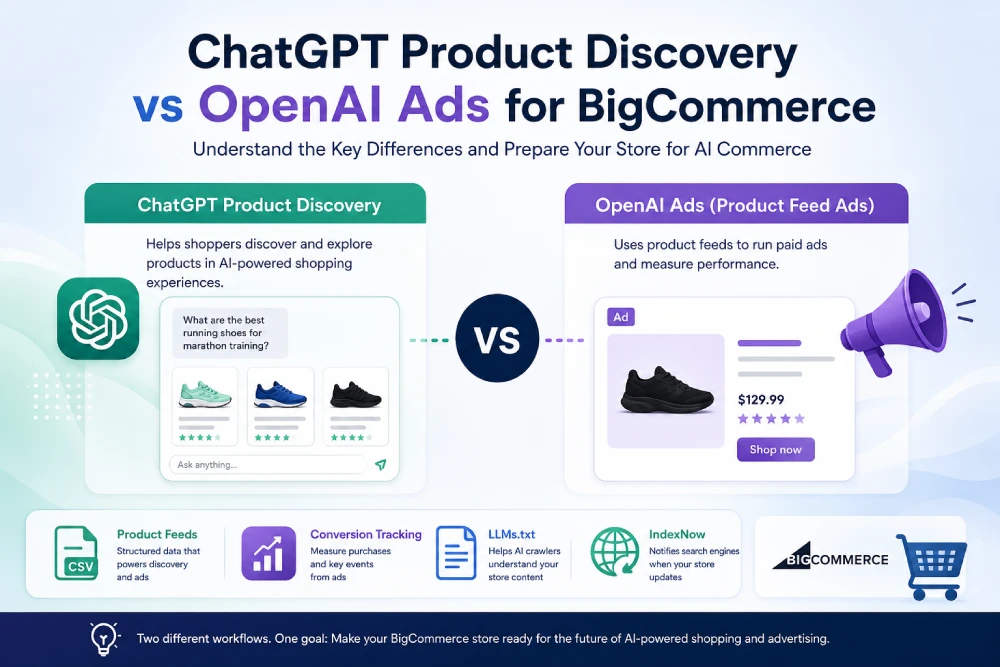 ChatGPT Product Discovery vs OpenAI Ads for BigCommerce: What Merchants Should Know